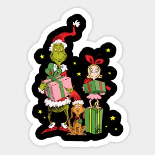 Funny Christmas Grinch Movies Shirt Grinch Cindy Lou Lover Gift M0432 Sticker